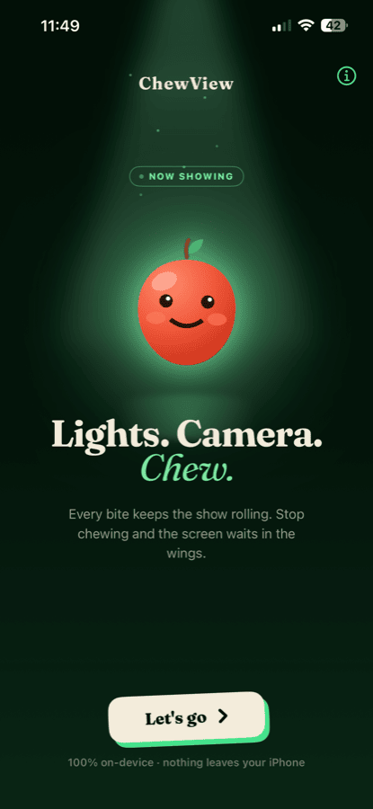 ChewView onboarding screen